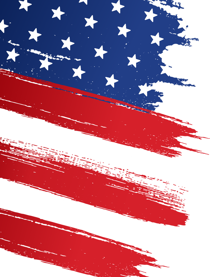 American flag with brush stroke  textured isolated